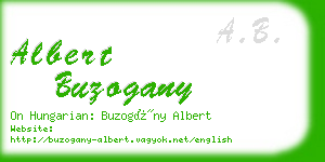 albert buzogany business card